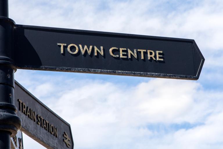 Town centre sign